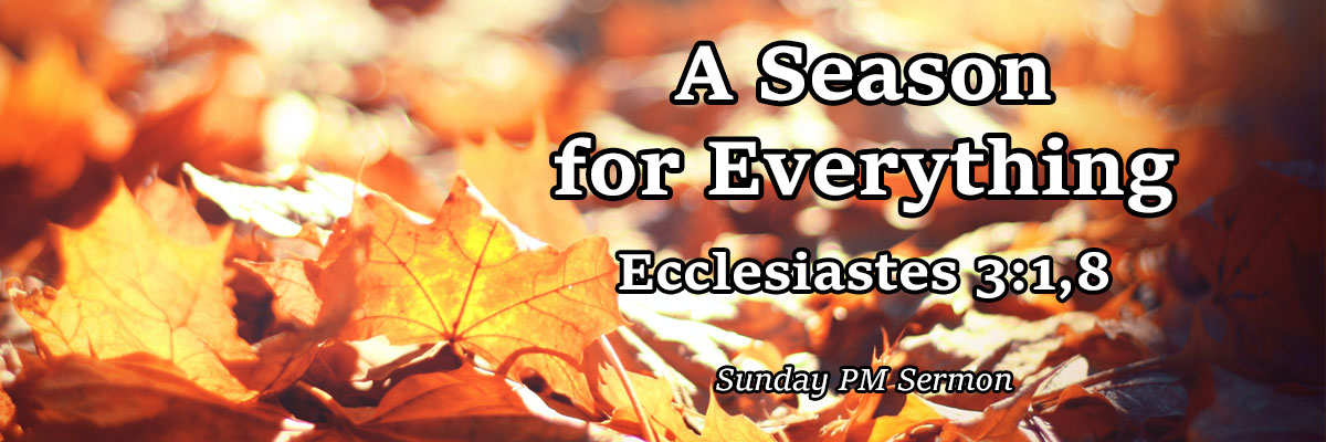 A Season for Everything, Ecclesiastes 3:1,8 - Brother Brian Evancho